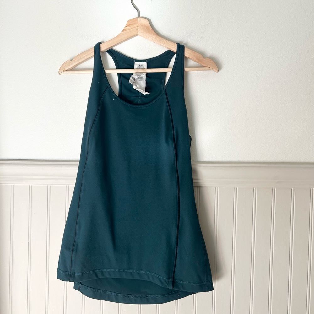 Under Armour Small Studio LUX Green Workout Racerback Tank Top